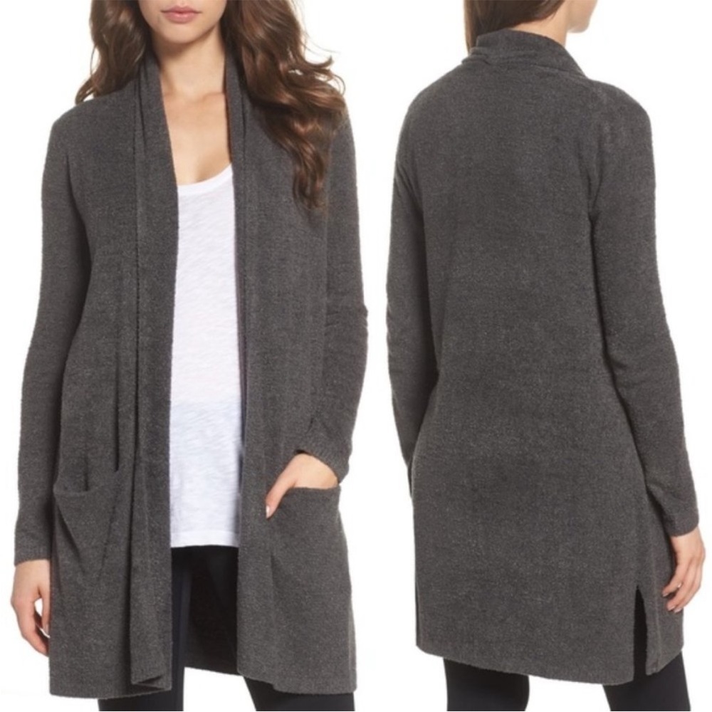 Barefoot Dreams • essential long cardigan in charcoal sz L